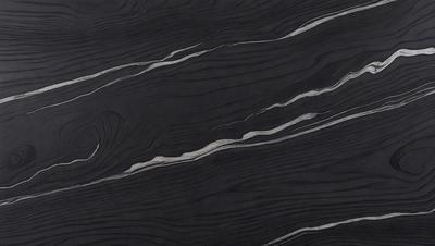 The primary subject of the image is a wooden table with a black surface. The setting is a room with a black background. The visual style is a close-up of the wooden table, showcasing its texture and design. The colors and mood of the image are dark and moody, with the black surface of the table creating a dramatic and intense atmosphere.