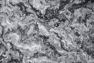 The image features a close-up of a marble surface with a black and white color scheme. The marble has a unique pattern, giving it a distinctive appearance. The setting appears to be a natural environment, possibly a rock formation or a stone wall. The visual style of the image is a close-up, emphasizing the intricate details of the marble surface. The colors and mood of the image are predominantly black and white, creating a timeless and elegant atmosphere.