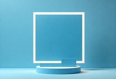 The primary subject of the image is a blue square, which is the main object, scene, or focus of the image. The setting/background is a blue surface, which provides a contrasting and complementary color to the blue square. The visual style of the image is a photo, as it captures a real-life scene. The colors and mood of the image are predominantly blue, creating a calm and serene atmosphere.