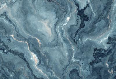 The primary subject of the image is a close-up of a marble-like surface, which appears to be a patterned stone. The setting is a dark room, and the visual style is a close-up of the stone. The colors and mood of the image are dark and moody, with the marble-like surface being the main focus.