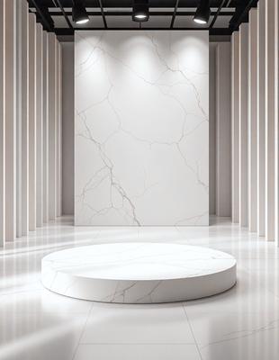 The primary subject of the image is a white marble table, which is the main object in the scene. The table is placed in a room with a white wall, creating a clean and minimalist atmosphere. The visual style of the image is a photo, capturing the details and texture of the marble table. The colors and mood of the image are predominantly white, giving it a calm and serene appearance.