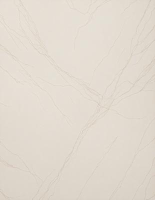 The primary subject of the image is a white wall with a pattern of lines and curves. The setting is a room with a white background, and the visual style appears to be a combination of a photo and a drawing. The colors and mood of the image are predominantly white, giving it a clean and minimalist appearance.