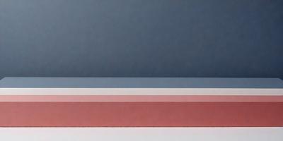 The primary subject of the image is a red and white striped surface. The setting is a blue wall, which serves as the background. The visual style is a photo, capturing the red and white striped surface in detail. The colors and mood of the image are predominantly red and white, creating a bold and striking appearance.