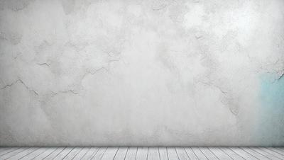 The primary subject of the image is a white wall with a cloudy texture. The setting is a room with a wooden floor. The visual style is a photo, and the dominant colors are white and gray. The overall atmosphere is calm and minimalistic.