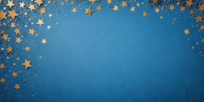 The primary subject of the image is a blue background with a pattern of stars. The setting is a clear blue sky, and the visual style is a digital art or illustration. The dominant colors are blue and white, creating a calm and serene atmosphere.