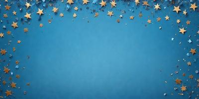 The primary subject of the image is a blue background with a pattern of stars. The setting is a blue sky, and the visual style is a digital art or illustration. The dominant colors are blue and white, creating a calm and serene atmosphere.