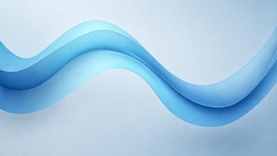 The primary subject of the image is a blue wave, which is the main object, scene, or focus of the image. The setting or background is a white surface, which provides a clean and minimalistic backdrop for the wave. The visual style of the image is digital art, as it is a digital representation of a wave. The dominant colors in the image are blue and white, creating a calm and serene atmosphere.