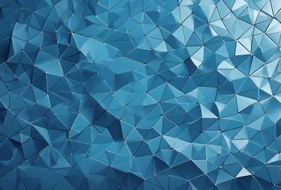 The primary subject of the image is a blue, geometric pattern. The setting is a blue background, which creates a visually striking contrast with the pattern. The visual style is a combination of digital art and illustration, as the pattern appears to be a digital creation. The dominant colors are blue and white, creating a calm and soothing atmosphere.