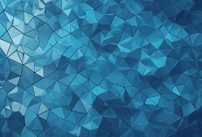 The primary subject of the image is a blue, geometric pattern. The setting is a blue background, which creates a visually appealing contrast with the pattern. The visual style is a combination of digital art and illustration, as the pattern is intricately designed and detailed. The dominant colors are blue and white, creating a calm and soothing atmosphere.