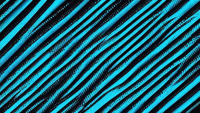 The primary subject of the image is a blue and black striped pattern. The setting is a black and blue background, which creates a visually striking contrast with the pattern. The visual style is a digital art or illustration, as the pattern appears to be a part of a larger design. The dominant colors are blue and black, giving the image a bold and modern appearance.
