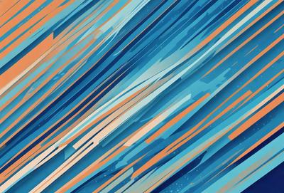 The primary subject of the image is a blue and orange abstract pattern. The setting is a blue and orange background, which creates a vibrant and lively atmosphere. The visual style is a combination of digital art and illustration, giving the image a unique and artistic appearance. The dominant colors are blue and orange, which create a sense of energy and movement in the pattern.