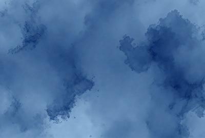 The primary subject of the image is a blue cloudy sky. The setting is a cloudy blue sky with a few clouds scattered throughout. The visual style is a digital art or illustration, as the clouds are depicted in a more artistic manner than a typical photo. The colors and mood of the image are predominantly blue, creating a calm and serene atmosphere.