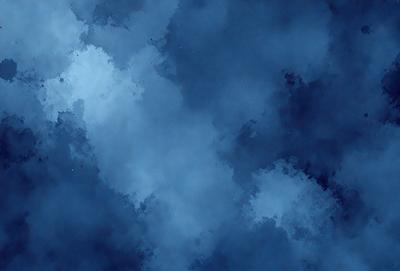 The primary subject of the image is a blue sky with clouds. The setting is a cloudy sky, and the visual style is a digital art or illustration. The dominant colors are blue and white, creating a calm and serene atmosphere.