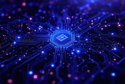 The primary subject of the image is a blue and white geometric pattern, which appears to be a digital art or illustration. The setting is a dark background, which contrasts with the bright blue and white colors of the pattern. The visual style suggests that the image is a creative and artistic representation of a complex design. The overall atmosphere of the image is one of intricacy and beauty, with the blue and white pattern serving as the focal point.