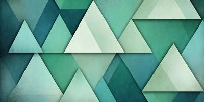 The primary subject of the image is a pattern of triangles, which are arranged in a visually appealing manner. The setting is a green background, which adds a sense of depth and contrast to the pattern. The visual style of the image is a combination of digital art and illustration, creating a unique and eye-catching design. The dominant colors in the image are green and blue, which contribute to a calm and soothing atmosphere.