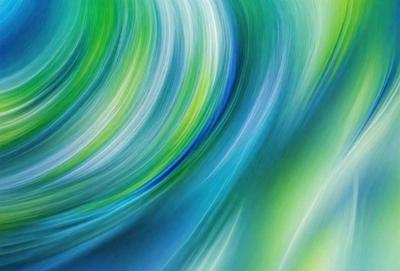 The primary subject of the image is a blue and green swirl, which appears to be a digital art or illustration. The setting is a green background, and the visual style is a mix of digital art and illustration. The dominant colors are blue and green, creating a calming and soothing atmosphere.