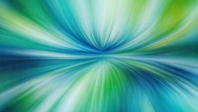 The primary subject of the image is a vibrant, colorful, and swirling pattern. The setting is a blue and green background, which adds to the overall visual style. The colors and mood of the image are lively and energetic, with a sense of movement and dynamism.