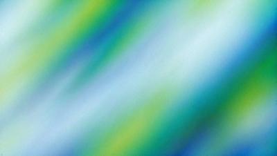 The primary subject of the image is a colorful, abstract background featuring a mix of green, blue, and yellow hues. The setting is a brightly lit room, and the visual style appears to be a combination of digital art and illustration. The colors and mood of the image are vibrant and lively, creating a sense of energy and creativity.