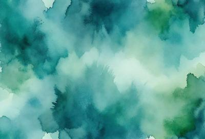 The primary subject of the image is a blue and green watercolor painting. The setting is a watercolor painting of a blue and green ocean. The visual style is a watercolor painting, which gives the image a unique and artistic appearance. The dominant colors are blue and green, creating a serene and calming atmosphere.
