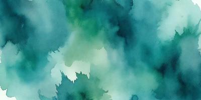 The primary subject of the image is a green tree with a blue background. The visual style appears to be a painting or drawing, as the tree is depicted in a watercolor or ink style. The colors and mood of the image are predominantly green and blue, creating a serene and natural atmosphere.