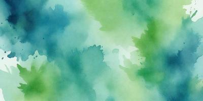 The primary subject of the image is a green and blue watercolor painting of a leafy plant. The setting is a watercolor painting, which gives the image a unique visual style. The colors and mood of the painting are predominantly green and blue, creating a serene and natural atmosphere.