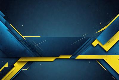 The primary subject of the image is a blue background with yellow lines. The setting is a dark blue background, and the visual style is digital art. The dominant colors are blue and yellow, creating a mood of contrast and vibrancy.
