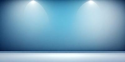 The primary subject of the image is a blue wall with two lights shining on it. The setting is a room with a blue background, and the visual style is a photo. The dominant colors are blue and white, creating a calm and serene atmosphere.