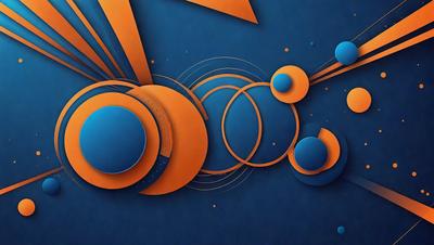 The primary subject of the image is a colorful and abstract design featuring a combination of orange and blue colors. The setting is a blue background, which provides a contrasting and visually appealing backdrop for the artwork. The visual style of the image is a mix of digital art and illustration, creating a unique and eye-catching pattern. The dominant colors in the design are orange and blue, which evoke a sense of warmth and energy. Overall, the image exudes a vibrant and creative atmosphere.
