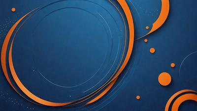The primary subject of the image is a blue and orange circle, which is the main object, scene, or focus of the image. The setting is a blue background, and the visual style is digital art. The dominant colors are blue and orange, creating a vibrant and lively atmosphere.