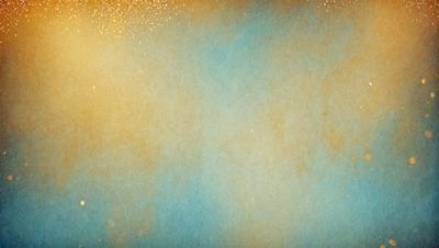 The primary subject of the image is a blue and yellow background with a gold-colored border. The setting is a wall, and the visual style appears to be a combination of a photo and digital art. The dominant colors are blue, yellow, and gold, creating a vibrant and lively atmosphere.