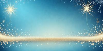 The primary subject of the image is a blue sky with a few white stars scattered throughout. The setting is a clear, cloudless day, and the visual style is a photo. The colors and mood of the image are serene and peaceful, with the blue sky and white stars creating a calming atmosphere.