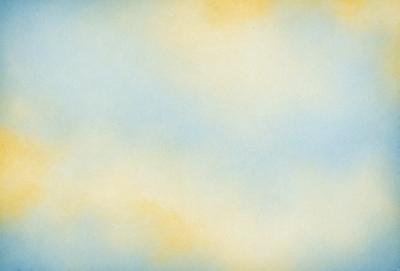 The primary subject of the image is a cloudy sky. The setting is a vast, open space with a blue background. The visual style is a painting, which gives the scene a more artistic and creative appearance. The colors and mood of the image are predominantly blue and yellow, creating a sense of tranquility and calmness.