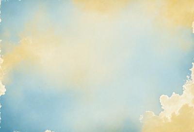 The primary subject of the image is a cloudy blue sky. The setting is a vast, open space with no visible landmarks or objects. The visual style is a painting, which gives the image a more artistic and creative appearance. The dominant colors are blue and white, creating a serene and peaceful atmosphere.