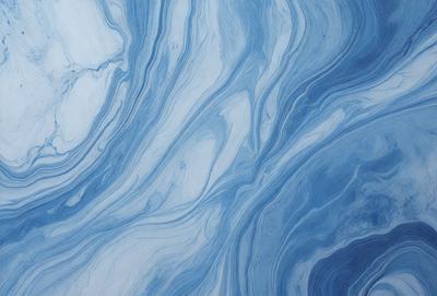 The primary subject of the image is a blue and white swirling pattern, which appears to be a painting or a digital artwork. The setting is a blue and white background, which complements the swirling pattern. The visual style is a combination of painting and digital art, creating a unique and captivating visual experience. The colors and mood of the image are predominantly blue and white, giving it a calming and serene atmosphere.