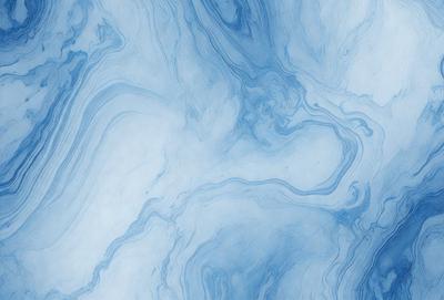 The primary subject of the image is a blue and white swirling pattern, which appears to be a blue and white marble or a blue and white tile. The setting is a blue background, which complements the blue and white pattern. The visual style is a close-up of the pattern, showcasing its intricate details. The colors and mood of the image are predominantly blue and white, creating a sense of calmness and elegance.