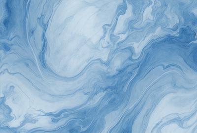 The primary subject of the image is a blue and white swirling pattern, which appears to be a digital art or illustration. The setting is a blue and white surface, possibly a wall or a piece of artwork. The visual style is modern and creative, with a focus on the swirling pattern. The colors and mood of the image are predominantly blue and white, creating a sense of calmness and tranquility.