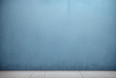 The primary subject of the image is a blue wall. The setting is a room with a blue wall, and the visual style is a photo. The dominant colors are blue and white, creating a calm and serene atmosphere.