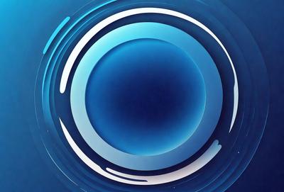 The primary subject of the image is a large, blue circle. The setting is a blue background, which creates a visually striking contrast with the circle. The visual style appears to be a combination of digital art and illustration, giving the image a modern and artistic appearance. The dominant colors are blue and white, creating a calm and serene atmosphere.