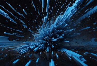 The primary subject of the image is a blue, swirling, and spiraling pattern. The setting is a dark background, which contrasts with the vibrant blue colors of the pattern. The visual style appears to be a combination of digital art and illustration, creating a dynamic and captivating scene. The overall atmosphere is one of movement and energy, as the blue swirls and spirals seem to be in constant motion.