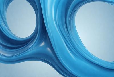 The primary subject of the image is a blue, swirling, and curling design. The setting is a blue background, which complements the blue design. The visual style is a digital art or illustration, as the design appears to be a digital creation. The colors and mood of the image are predominantly blue, creating a calm and soothing atmosphere.