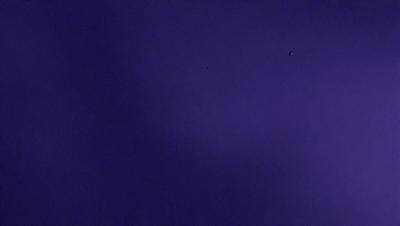 The primary subject of the image is a large, dark blue wall. The setting is a room with a purple background, which creates a contrasting and moody atmosphere. The visual style is a close-up of the wall, showcasing its texture and color. The colors and mood of the image are predominantly dark and dramatic, with the blue and purple hues adding a sense of depth and intensity.