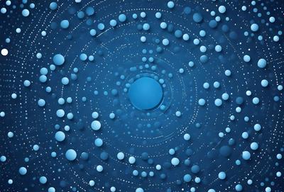 The primary subject of the image is a blue circle, which is the main object, scene, or focus of the image. The setting/background features a blue and white pattern, which adds to the overall atmosphere of the image. The visual style of the image is digital art, as it is a digital creation. The colors and mood of the image are predominantly blue, creating a calm and serene atmosphere.