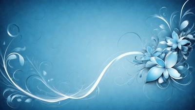 The primary subject of the image is a blue background with a white and blue flower design. The visual style appears to be a digital art or illustration, as the flower design is intricate and detailed. The setting or background is a blue surface, which complements the flower design. The colors and mood of the image are predominantly blue and white, creating a calm and serene atmosphere.