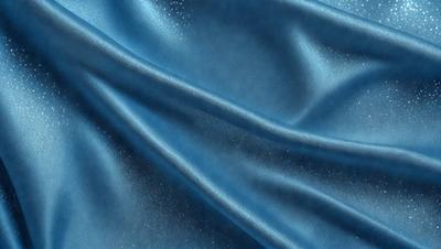 The primary subject of the image is a blue fabric, possibly a piece of cloth or a curtain. The setting is a room with a blue background, which creates a cohesive and visually appealing environment. The visual style of the image is a close-up of the blue fabric, showcasing its texture and details. The colors and mood of the image are predominantly blue, giving it a calm and serene atmosphere.