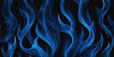 The primary subject of the image is a blue flame, which is the main object, scene, or focus of the image. The setting or background is a black surface, which contrasts with the blue flame. The visual style of the image is a digital art or illustration, as it is a digital representation of a blue flame. The dominant colors in the image are blue and black, creating a striking and dramatic atmosphere.