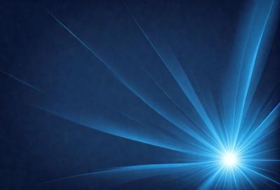 The primary subject of the image is a blue background with a bright light source, creating a visually striking scene. The setting appears to be a dark space, with the light source being the main focus of the image. The visual style of the image is a combination of digital art and illustration, as it features a bright light source and a blue background. The colors and mood of the image are predominantly blue and bright, creating a sense of depth and contrast.