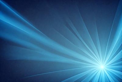 The primary subject of the image is a blue background with a white light source. The setting appears to be a dark room, and the visual style is a digital art or illustration. The dominant colors are blue and white, creating a calm and serene atmosphere.