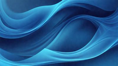 The primary subject of the image is a blue ocean wave. The setting is a blue ocean, and the visual style is a digital art or illustration. The dominant colors are blue and white, creating a serene and calming atmosphere.