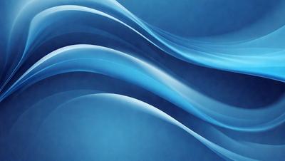 The primary subject of the image is a blue ocean with waves. The setting is the ocean, and the visual style is a digital art or illustration. The dominant colors are blue and white, creating a calm and serene atmosphere.
