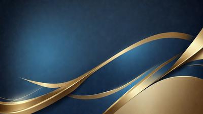 The primary subject of the image is a gold and blue patterned wallpaper. The setting is a blue background, and the visual style is a digital art or illustration. The dominant colors are gold and blue, creating a warm and inviting atmosphere.